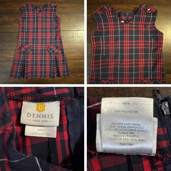 Lot of 2 Plaid School Uniform Jumpers Dennis True Grits Size 4 & 6 Pleated Dress - Picture 13 of 14